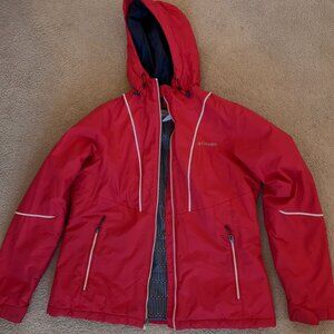 Columbia Thermal Coil Jacket Womens Large Pink Hooded Insulated Winter Ski Snow
